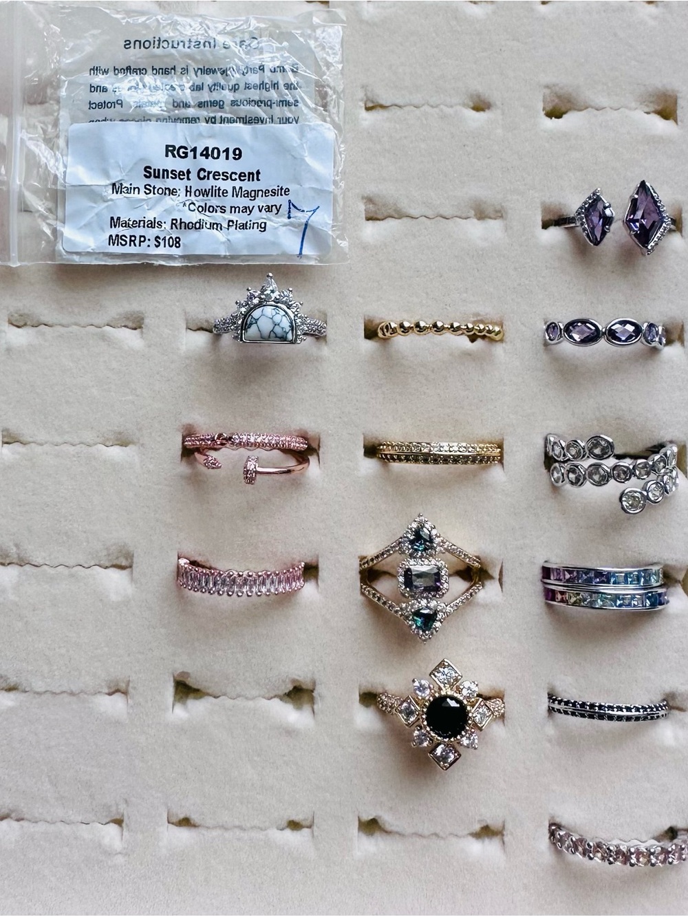 Bomb Party Ring Lot-15 -Delicates, OG Birthday Gold, RG & Rhodium Sizes 6-8